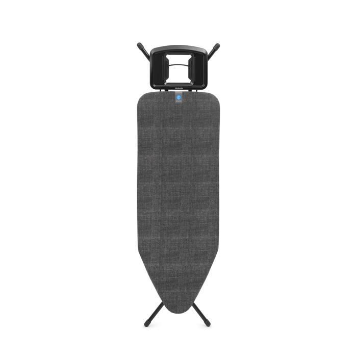 Tabla de planchar Brabantia C, 124x45 cm, Soporte para plancha de vapor sólido - Negro denim
