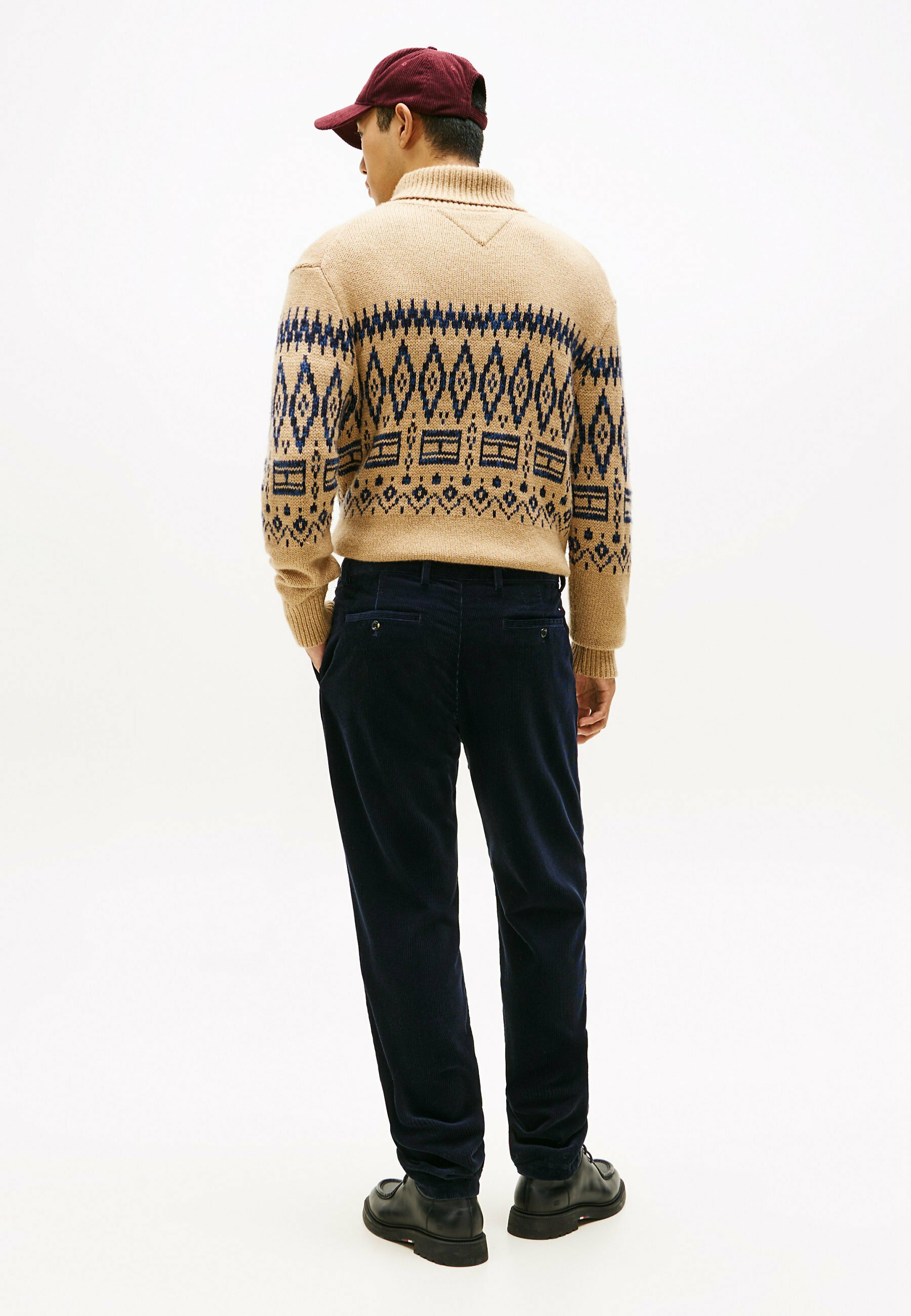 Pantalon Tommy Hilfiger HARLEM - velours côtelé bleu marine foncé