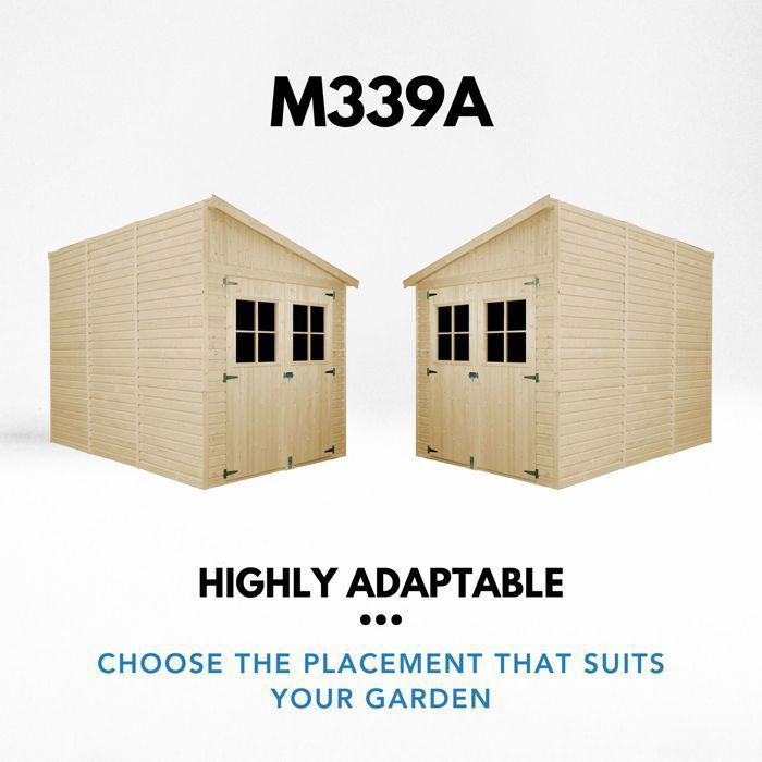 Caseta de jardín de madera TIMBELA de 6,02 m² - Pino/Abeto - 202 x 298 cm - Construcción de paneles - M339A