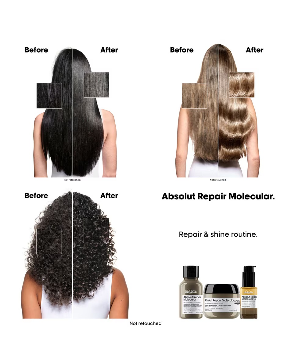 L'ORÉAL PROFESSIONNEL Ulei de păr bifazic Absolut Repair Molecular - pentru toate tipurile de păr deteriorat