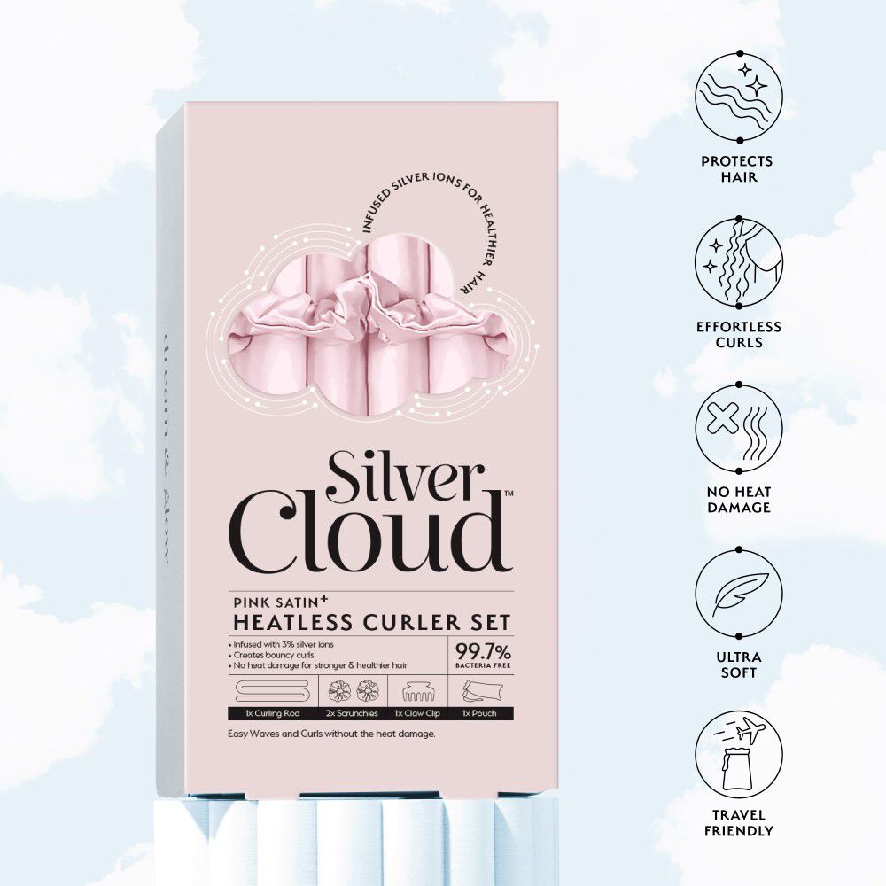 Silver Cloud Pink Heatless Curlers