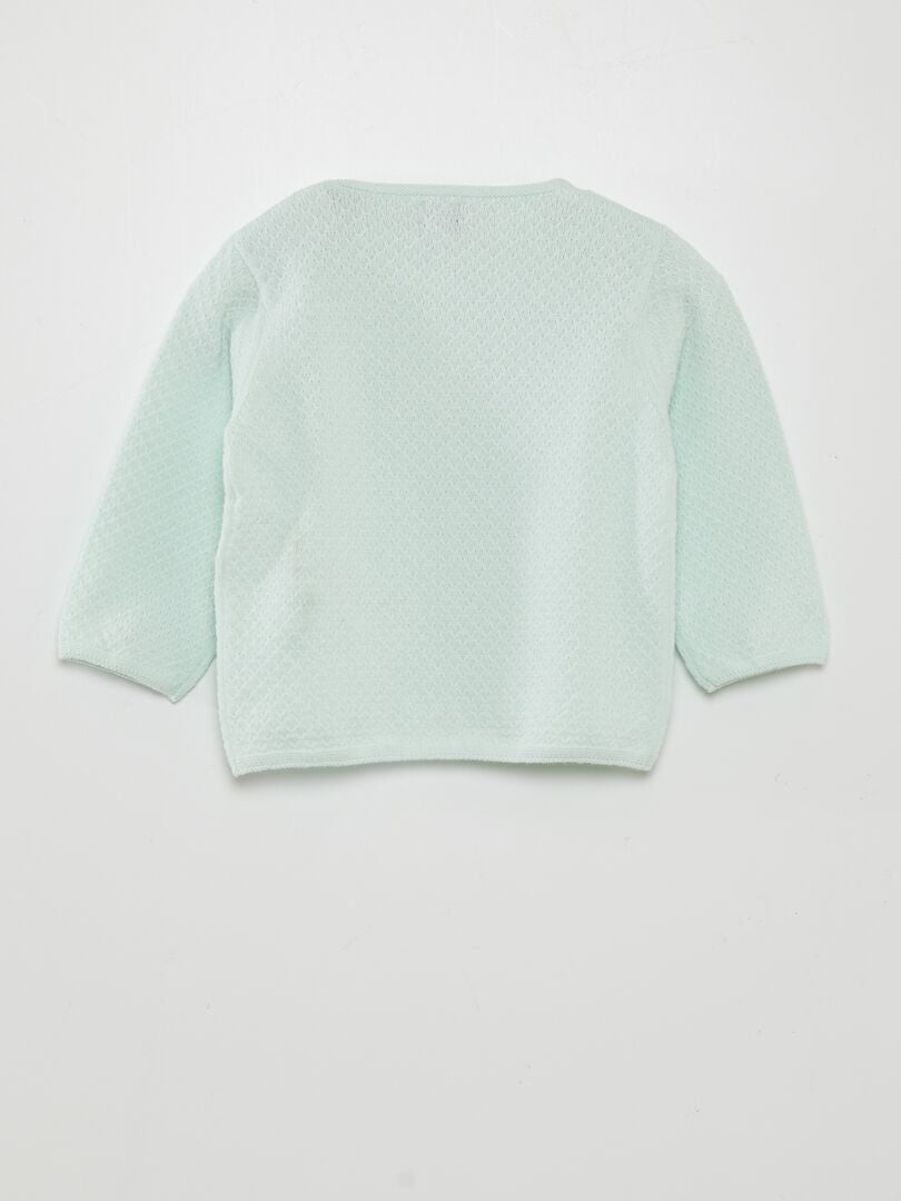 Cardigan in punto legaccio - VERDE