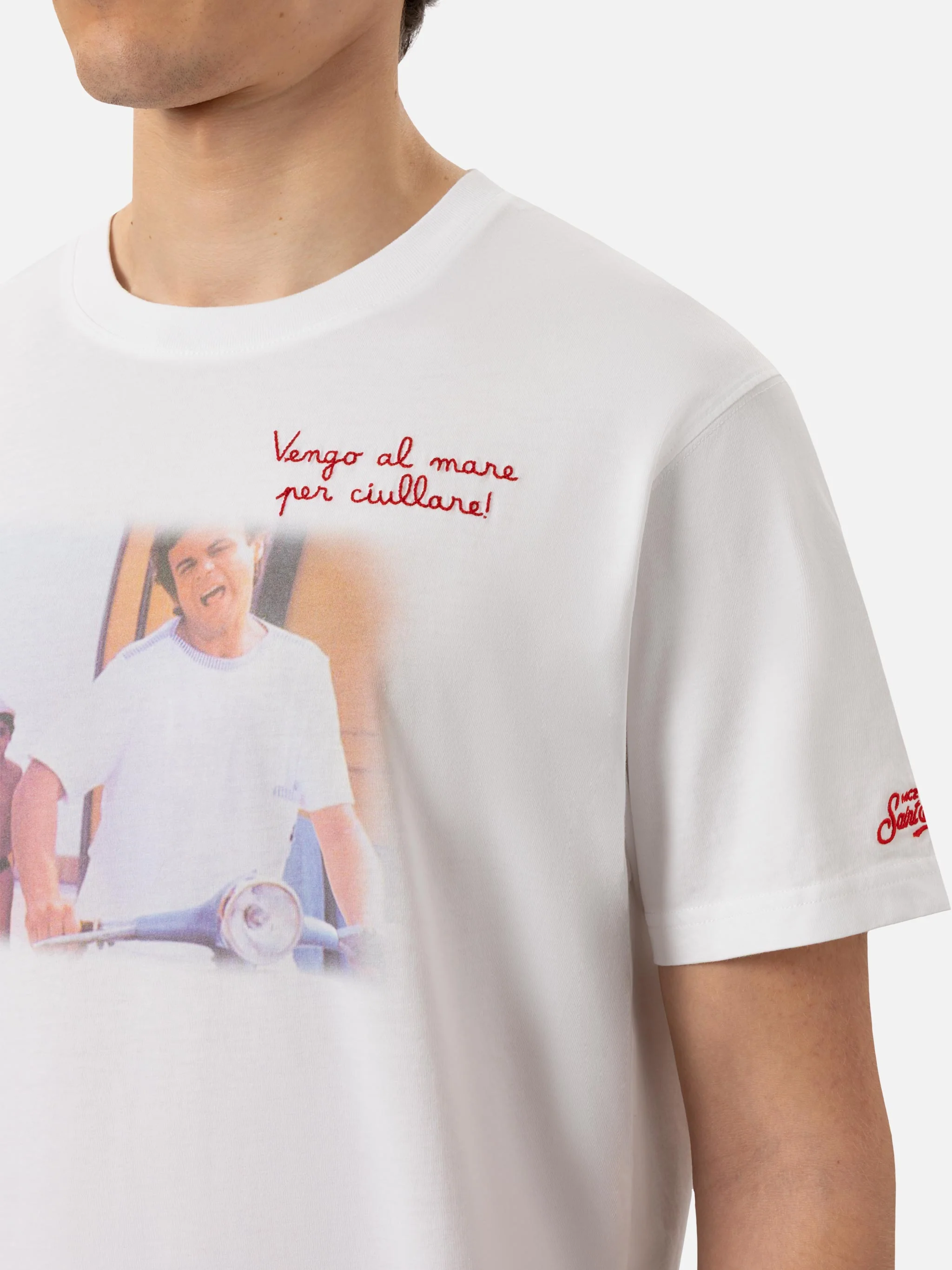 T-shirt Man in cotone con ricamo 