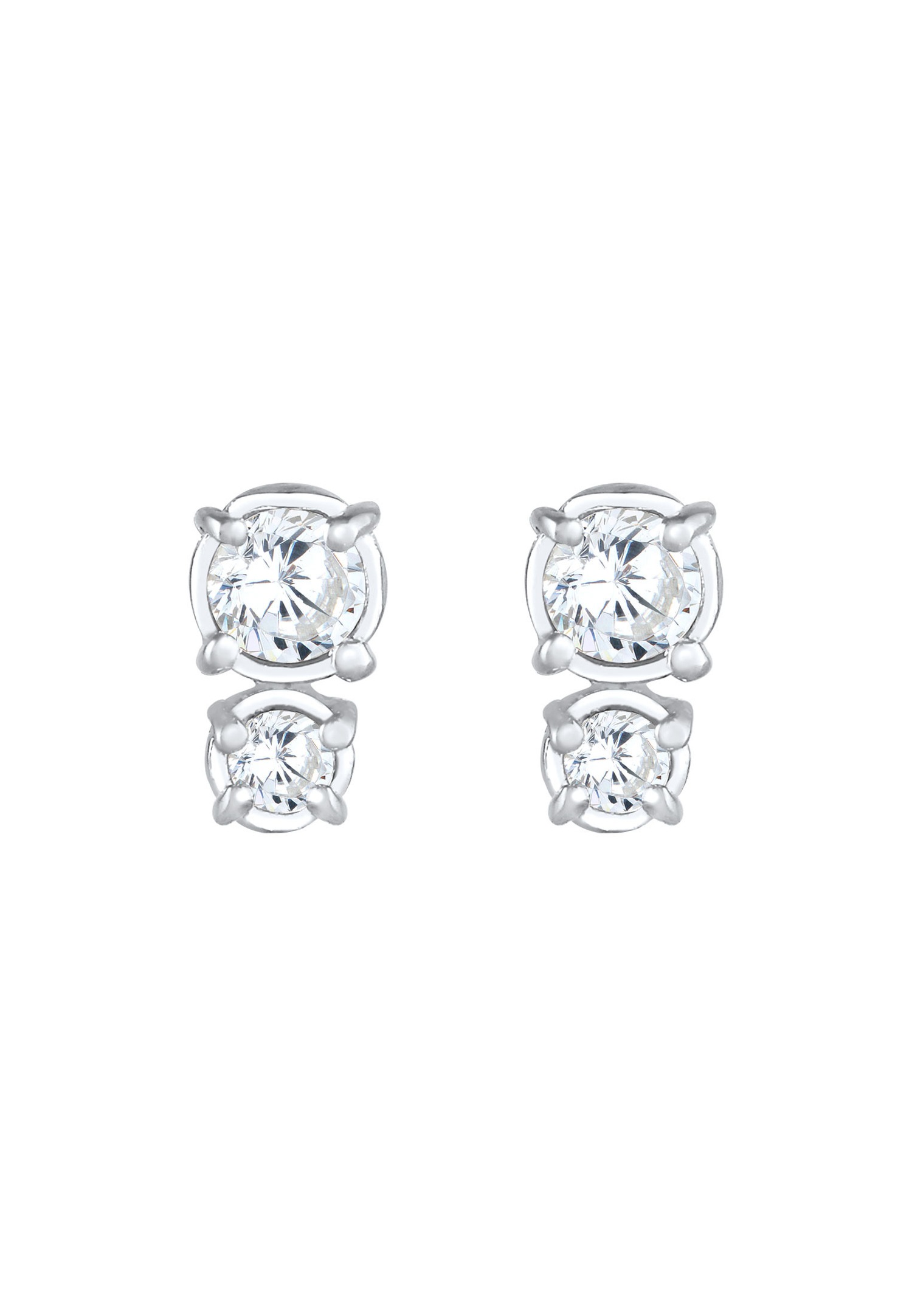 Elli Clous d'oreilles pour femmes Elegant Basic avec pierres de zirconium en argent sterling 925 plaqué or