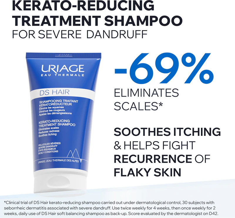 Uriage DS HAIR Kerato-Reducing Treatment Shampoo pre citlivú a podráždenú pokožku