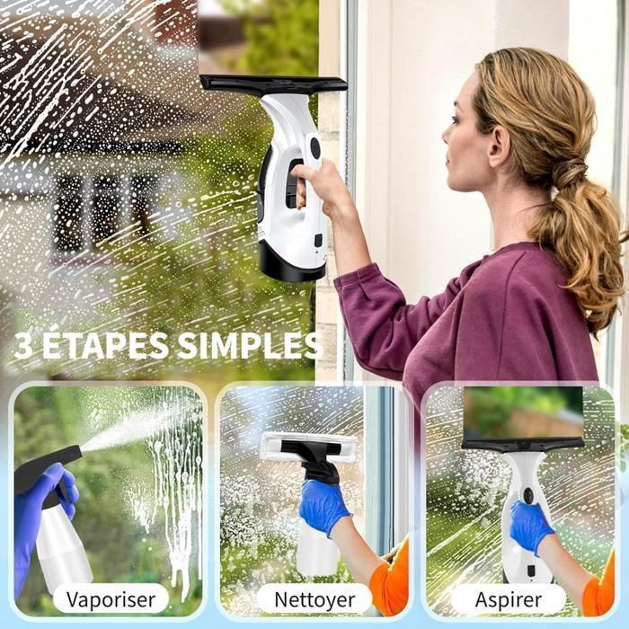 MONMECD Electric Window Cleaner – Streak-Free Cleaning – Rechargeable Battery – 35-Minute Runtime