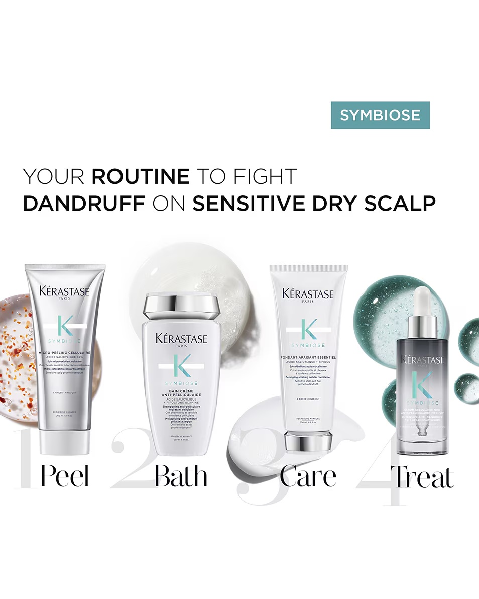 KÉRASTASE SYMBIOSE FONDANT APAISANT ESSENTIEL Καταπραϋντικό, καταπραϋντικό και καταπραϋντικό κυτταρικό μαλακτικό κατά της πιτυρίδας