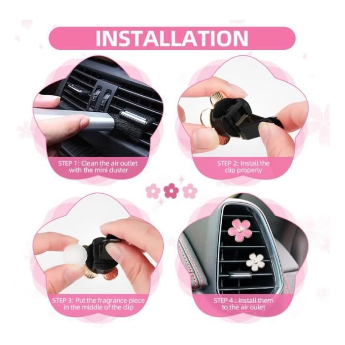 12 piezas de decoración para las rejillas de ventilación interiores del coche, ambientador con clip