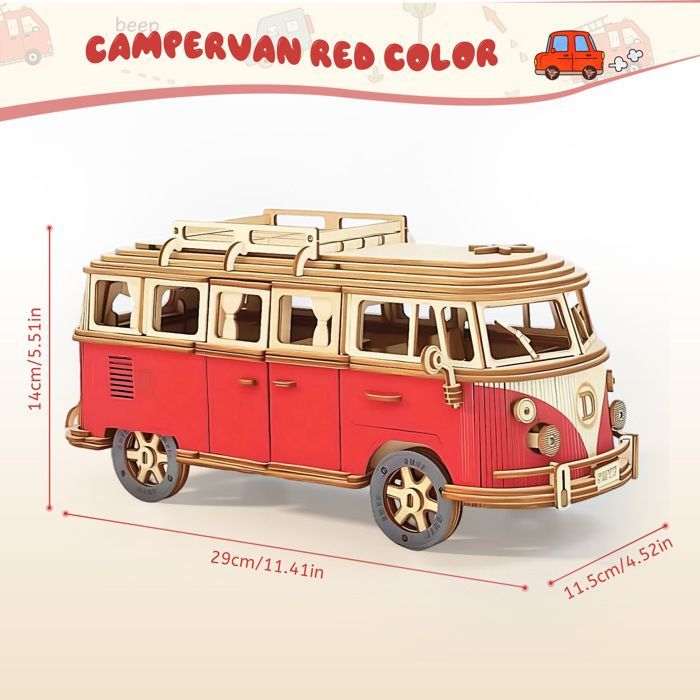 Puzzle 3D Maquette Bus en Bois a Construire Adulte -Construction Bois Modelisme Maquette Adulte, Cadeaux pour Adultes Et Adolescents