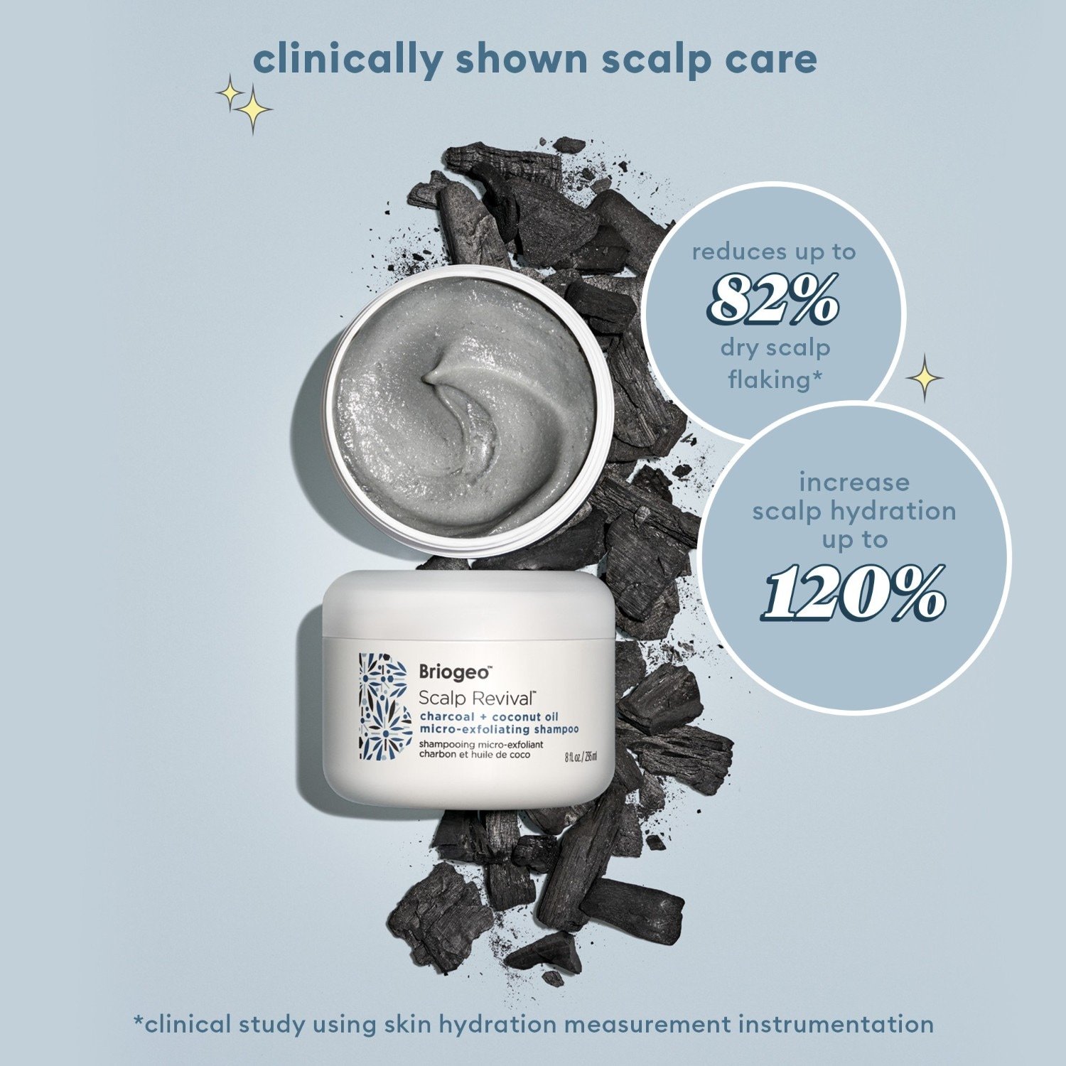 Briogeo Scalp Revival™ šampūns ar aktivēto ogli un kokosriekstu eļļu – 236 ml
