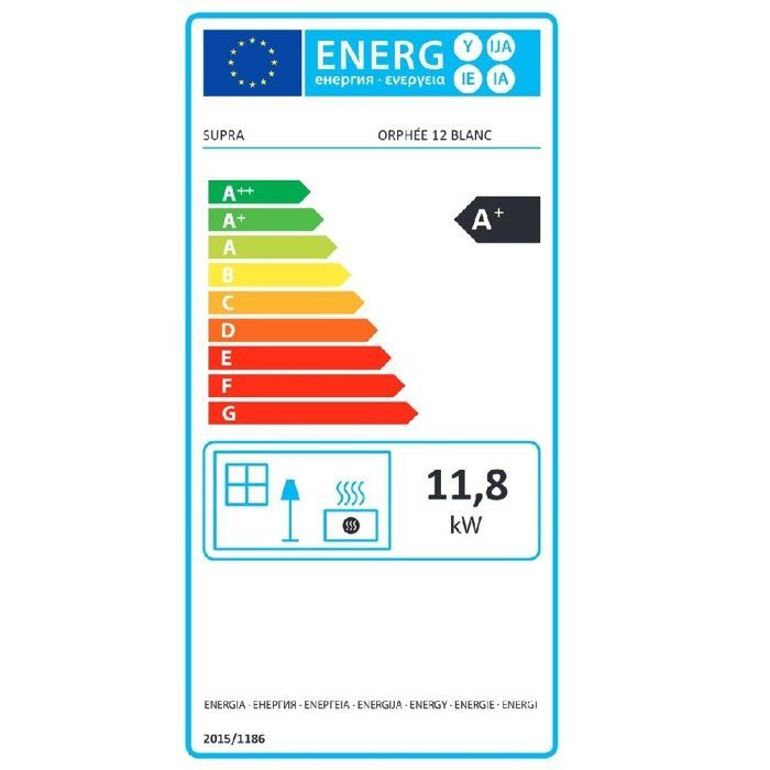 Stufa a pellet Supra 11.9kW bianca - Orphee 12 bianca