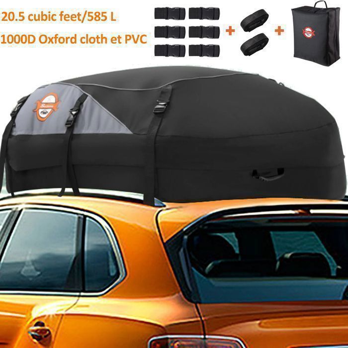 Bolsa impermeable para techo de coche - Sailnovo - 585L - Caja plegable para techo de coche, apta para barras de techo, tejido Oxford 1000D