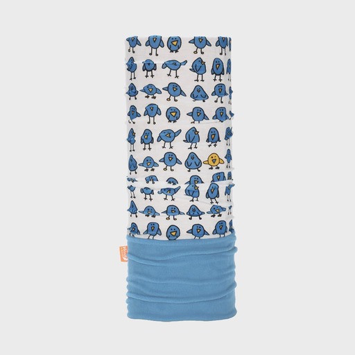  Protetor de pescoço infantil Polarwind com estampa de pássaros em lã.