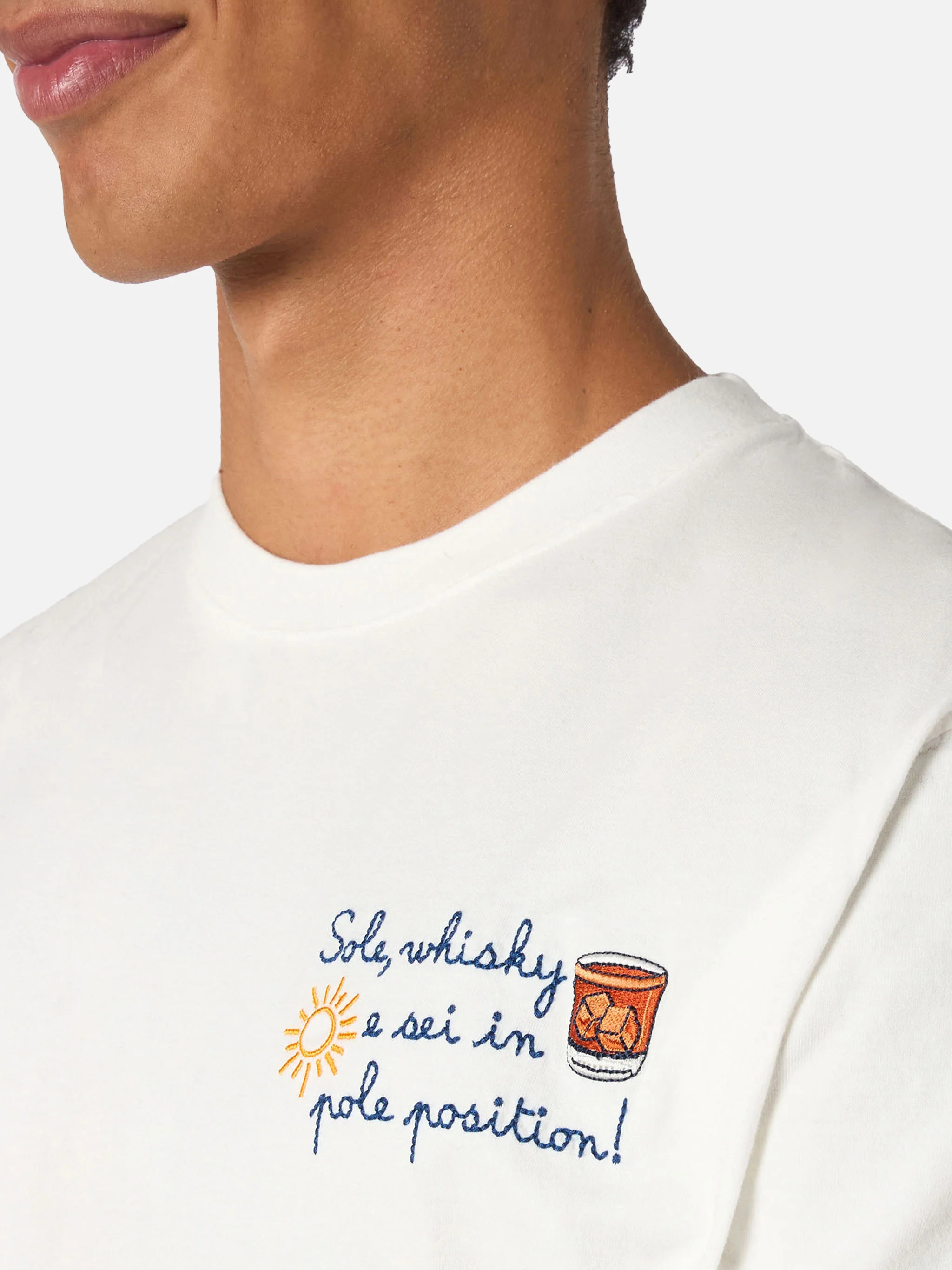 Camiseta Arnott roja de algodón grueso con bordado y corte clásico | EDICIÓN ESPECIAL DE NAVIDAD | MC2 Saint Barth