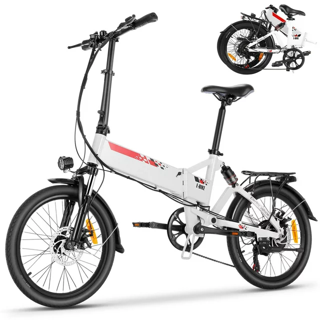 Gocio 500W opvouwbare elektrische fiets, 20 inch elektrische stadsfiets, lichtgewicht elektrische fiets van aluminiumlegering, e-bike met ingebouwde, verwijderbare 48V 7,8Ah lithium-ionbatterij, elektrische stadsfiets voor volwassenen