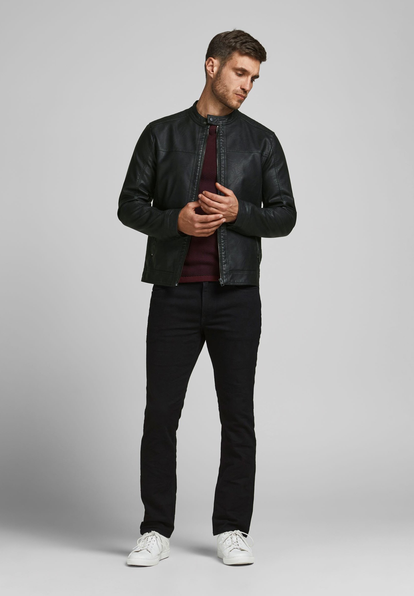 Veste en similicuir Jack & Jones WARNER NOOS - noire