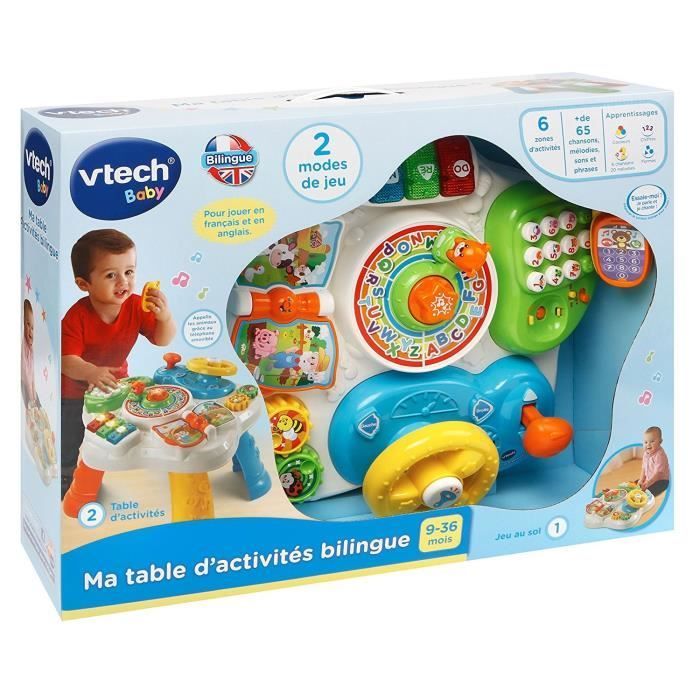 VTech kaksikielinen aktiviteettipöytä - Kaksikielinen aktiviteettipöytäni - Monivärinen - 100 % kaksikielinen - 9 kuukaudesta ylöspäin