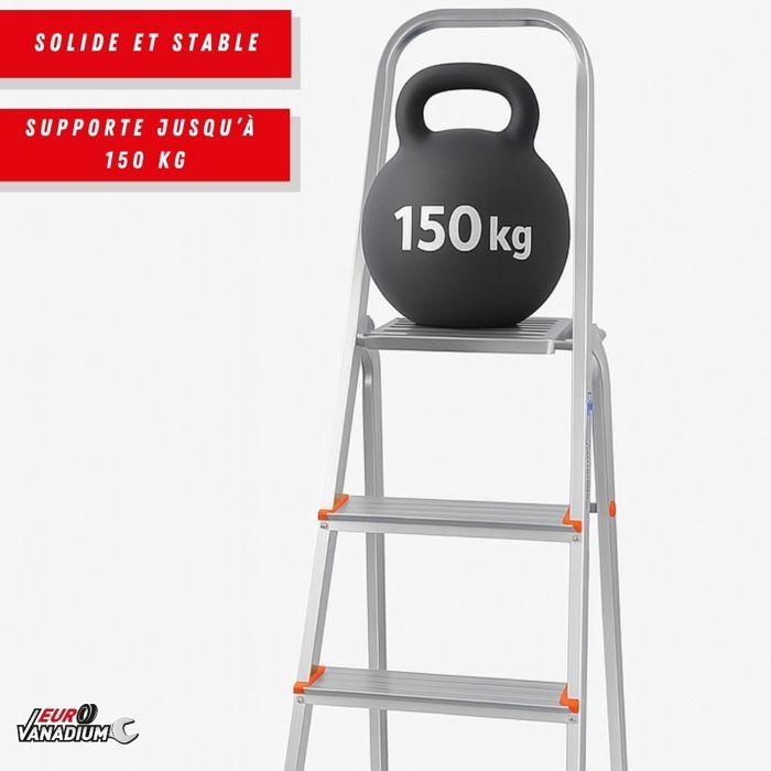 Escabeau - EURO VANADIUM - 7 marches - Aluminium - 150 kg - Norme EN131