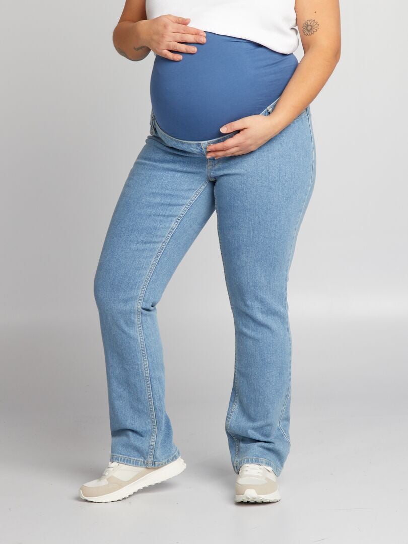 Zwangerschapsjeans met wijde pijpen - BLAUW