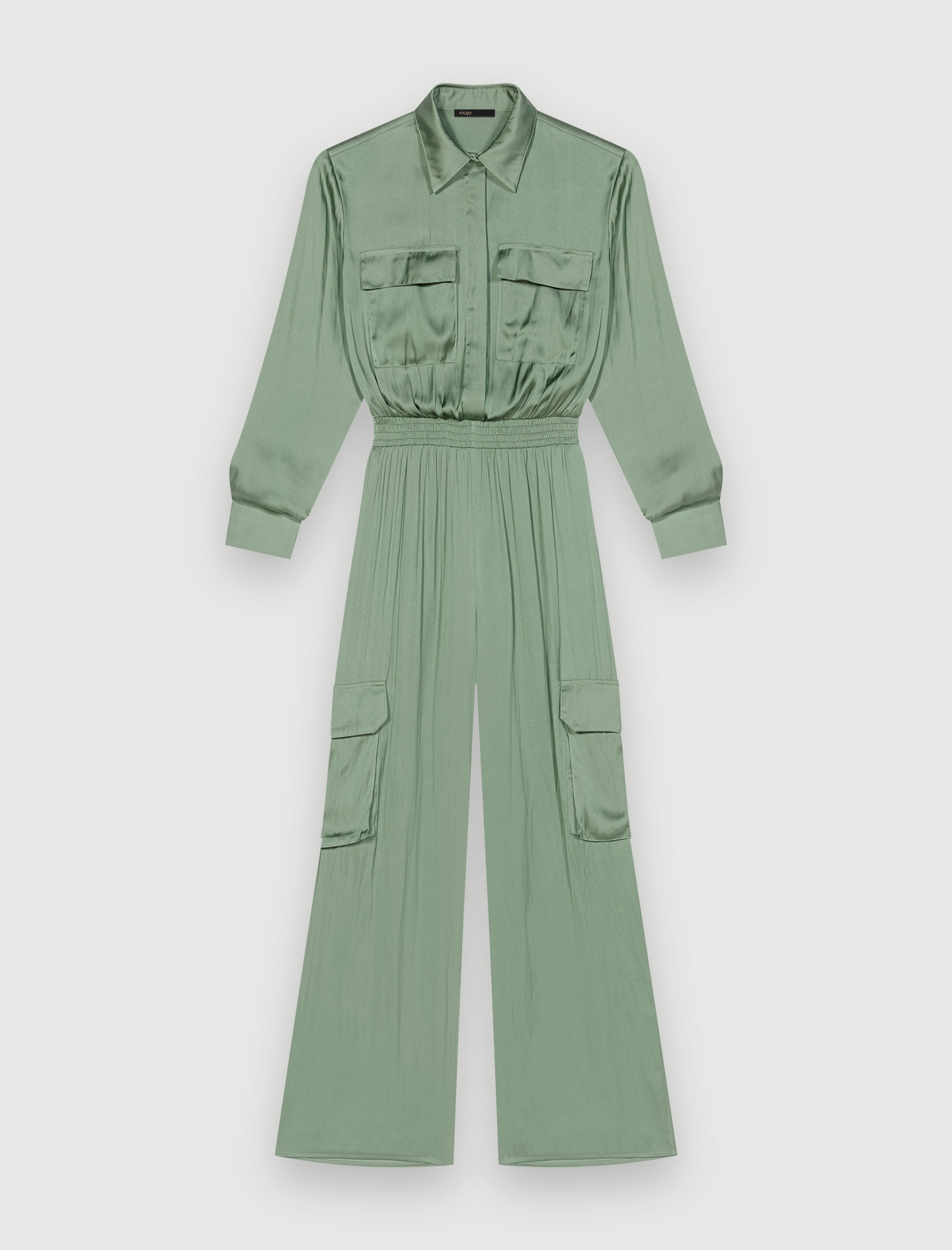 Satijnen jumpsuit - Groen