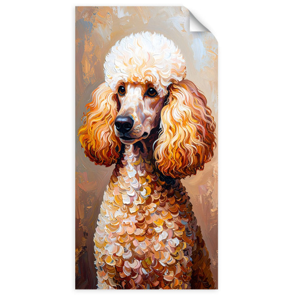 Plakat samoprzylepny do salonu sypialni Feeby Pudel Pies Zwierzę 40x80