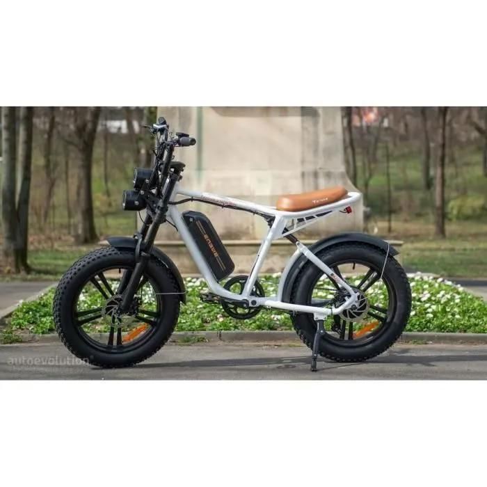 Vélo VTT Fat Bike Électrique ENGWE M20, 20 Pouces, 48V 13Ah, Autonomie 120Km, Tout Suspendu, Shimano 7 Vitesses, Blanc