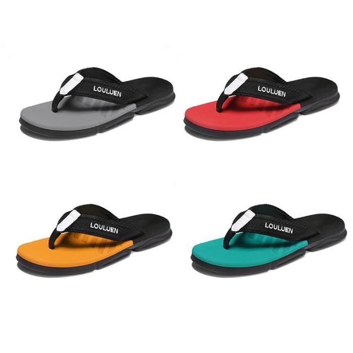 Tongs Homme - Chaussures de Plage Plates légères pour Piscine Calanque Mer Eté - Vert
