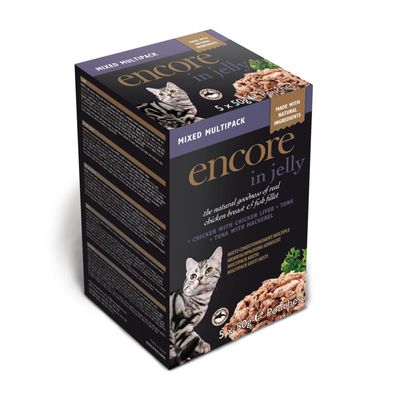 Confezione multipla di bustine di gelatina per gatti Encore da 20 x 50 g