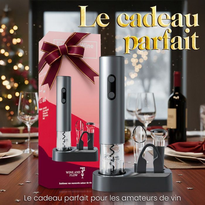 Saca-rolhas elétrico recarregável 6 em 1 - Abridor de garrafas USB - Presente de Natal original