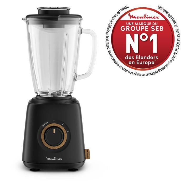 Frullatore Moulinex Eco Respect, design ecologico, 1,75 L, 4 lame, 800 W, LM46EN10
