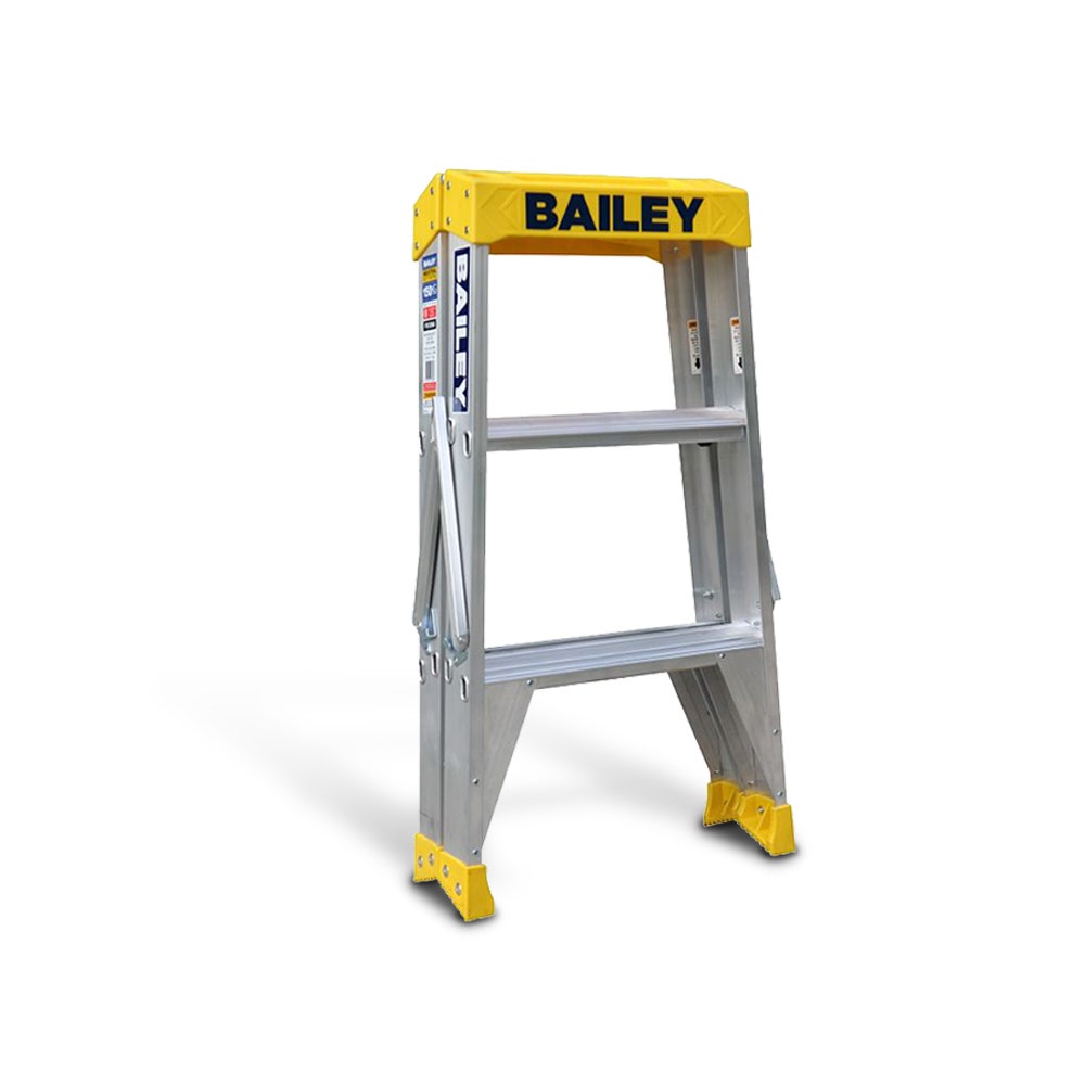 Escada BAILEY 0,9 m 150 kg, 3 degraus, alumínio, dupla face, Big Top, FS13966