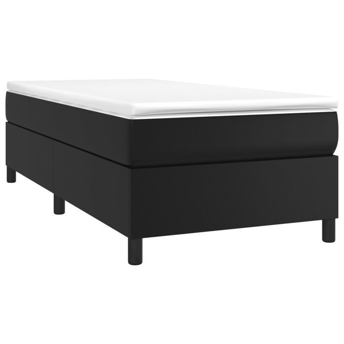 Struttura letto con materasso - Maison Exclusive - Ecopelle nera - 80x200 cm - Massimo relax