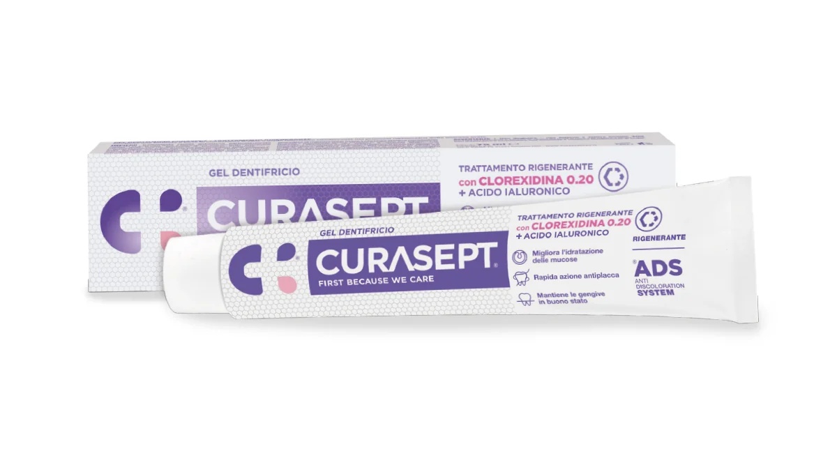 CURASEPT Pasta dental en gel Curasept Anuncios Tratamiento regenerador de ADN 75 ml con ácido hialurónico