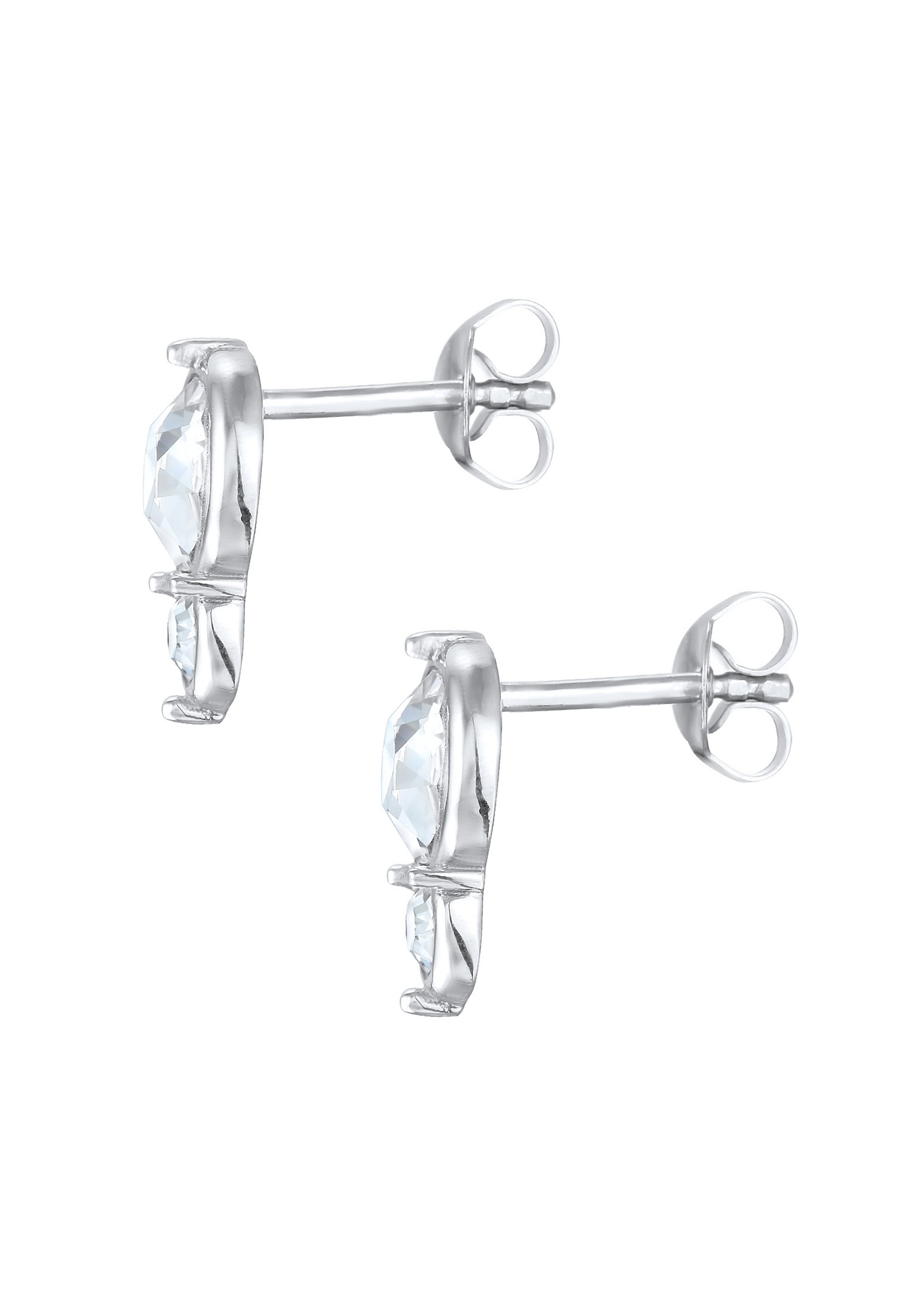 Elli Femmes clous d'oreilles ronds élégants avec cristal en argent sterling 925