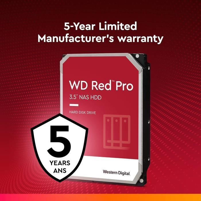 Interne NAS-harde schijf - WESTERN DIGITAL - WD Red Pro - 4 TB - 7200 RPM - SATA 6 GB/s
