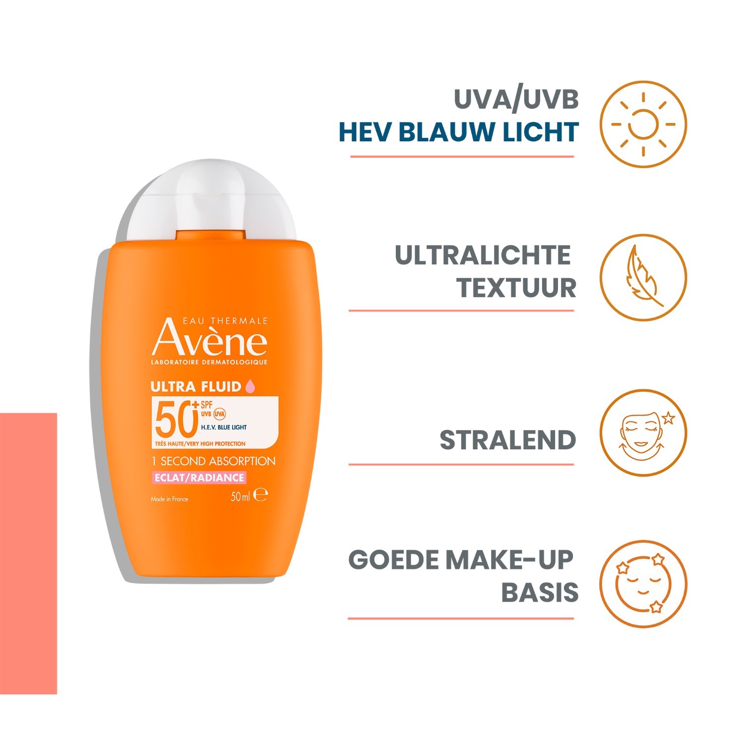 Avène Sunscreen Solaire Ultra Fluid Radiance SPF50+ - 50 ml