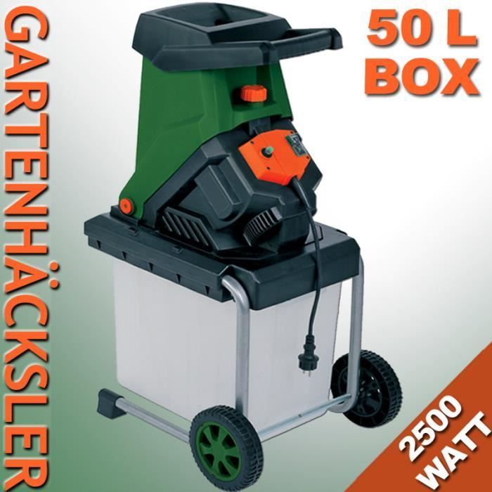 Trituradora de jardín de 2500 W para compostaje y acolchado.