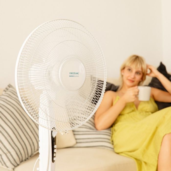 Cecotec - Ventilador de pedestal EnergySilence 515 MaxFlow blanco - 45 W, 30 cm de diámetro, 5 aspas, 3 velocidades