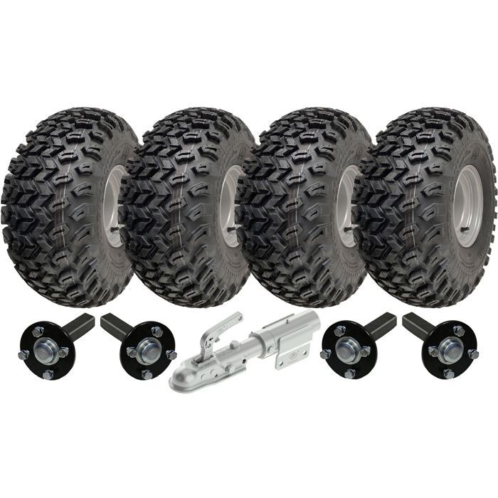 Kit de remorque - PARNELLS - 22x11.00-8 - 4 roues - Attelage pivotant - Pneus Wanda P334