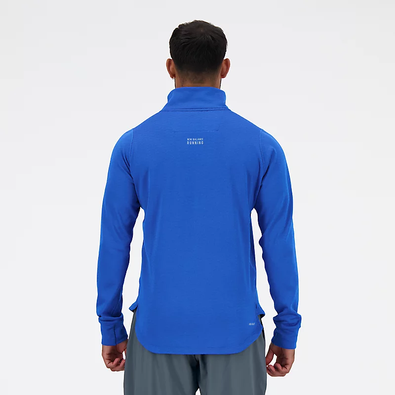 Ανδρικό φούτερ NB Heat Grid με μισό φερμουάρ - ΜΠΛΕ OASIS HEATHER