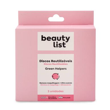 Beauty List uudelleenkäytettävät Green Helpers -mikrokuituiset kasvojenpuhdistuslaput 3 kpl 3 kpl