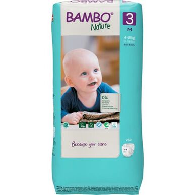Bambo Nature Boys & Girls 0% Parfemace XL Ekologické pleny T3 4-8 kg 52 ks 52 ks