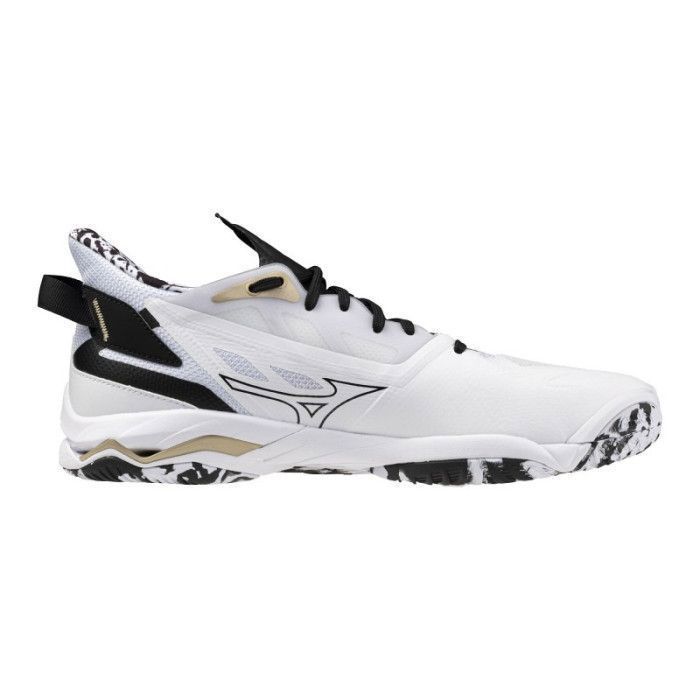 Sko - MIZUNO - Wave Mirage 5 Kakizome - Håndbold - Hvid/Sort/Guld - Støddæmpning og stabilitet