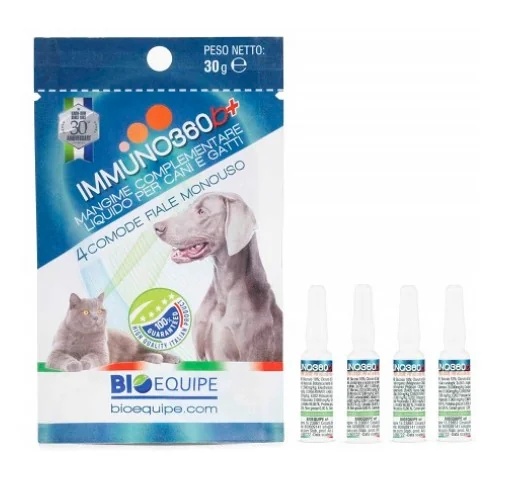 BIOEQUIPE Immuno 360B+ 4 flesjes van 1,5 g Aanvullende voeding