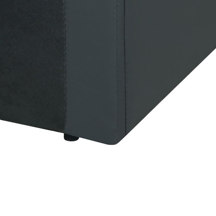 ECLIPSE Lit coffre adulte 140 x 190 cm - Simili Noir