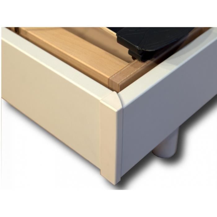 Base de cama eléctrica de relajación - OFERTA ÚNICA - Láminas multicapa - 5 secciones - Firmeza ajustable - Blanca