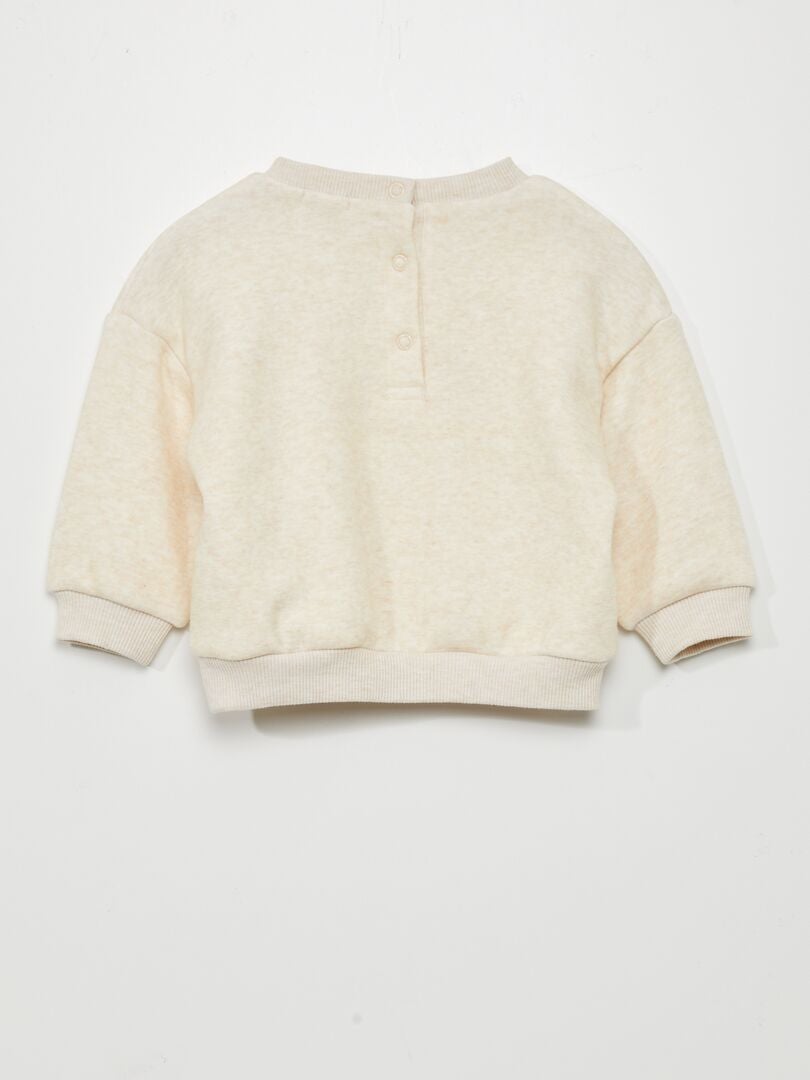 Bedrukte sweater - BEIGE