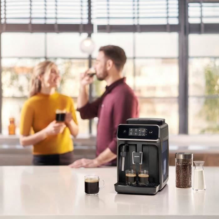Automatische espressomachine met ingebouwde molen - PHILIPS - EP2225/10 - 1500 W - 275 g bonencapaciteit - Matzwart + 2 AquaClean onderhoudskits