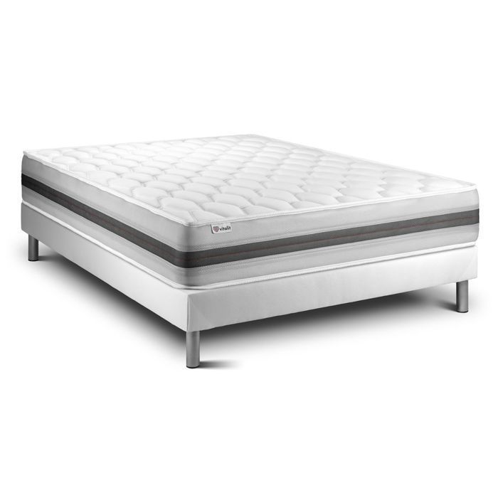 Colchón y base de cama de 140x200 cm - Vitalspring Recover Blanco