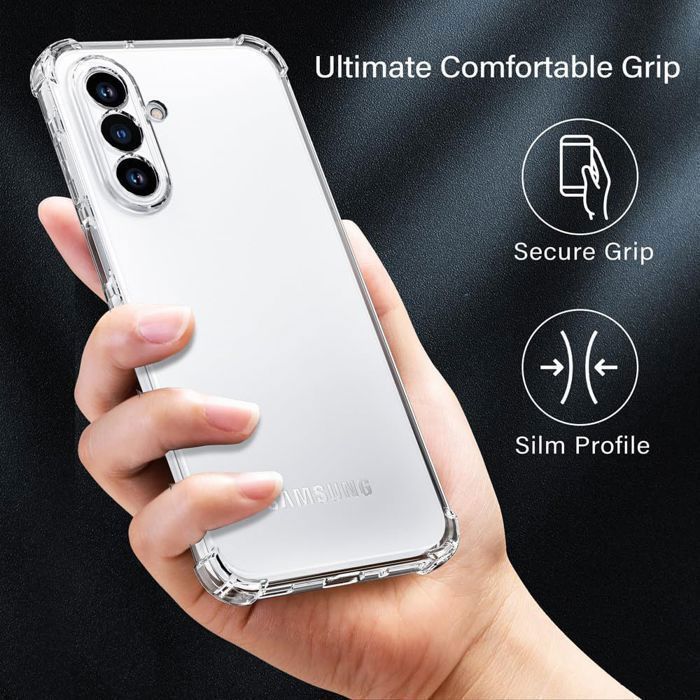 Custodia protettiva - BOOLING - per Samsung Galaxy A17 4G/5G - Silicone trasparente - Antiurto + 2 pellicole protettive per lo schermo